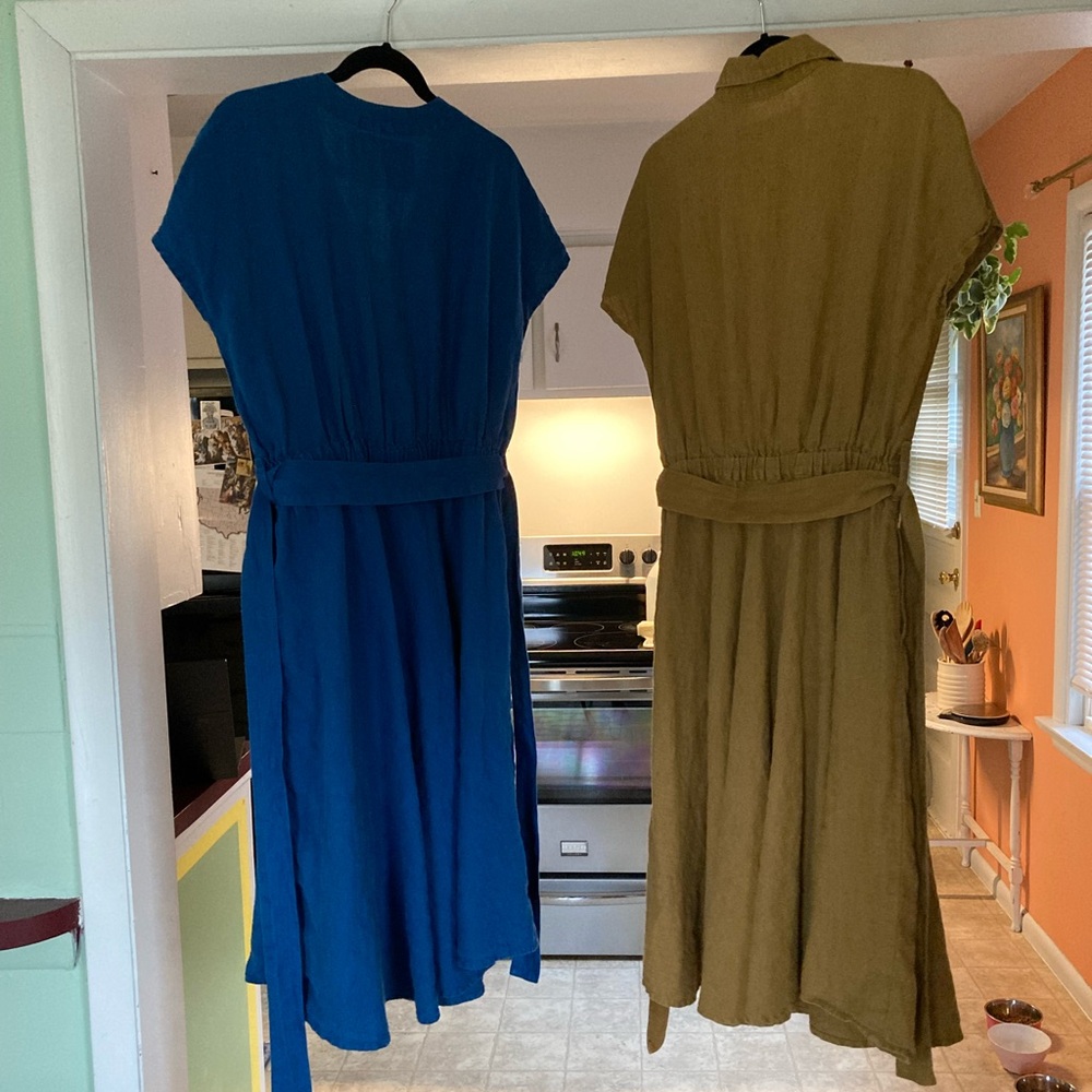 notPERFECTLINEN Bronze and Teal Midi Dresses - Picture 6 of 8